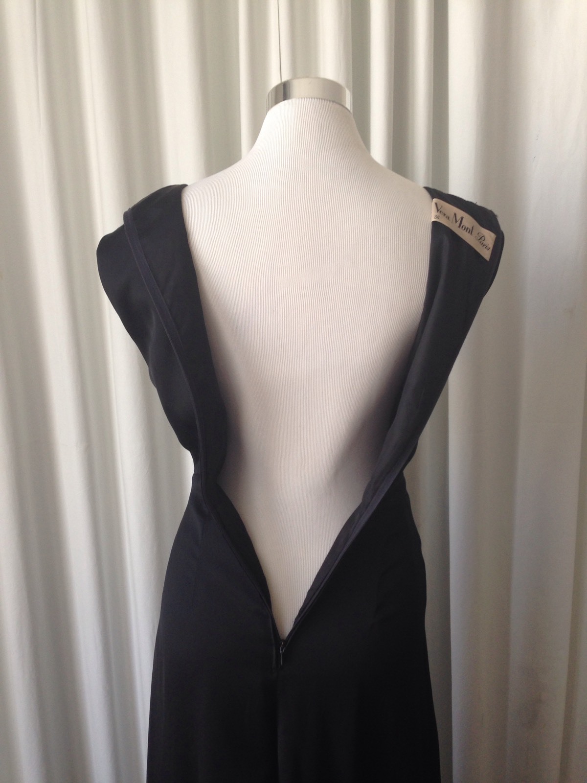 Vintage 70’s Vera Mont Paris Couture Black Jumpsuit Size 38 French