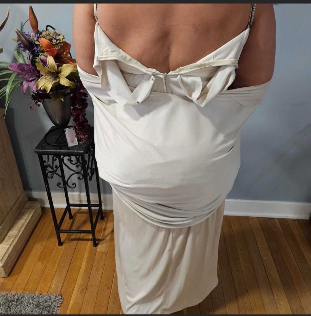 Vintage 70s Silver Elegant Dress With Bolero Top