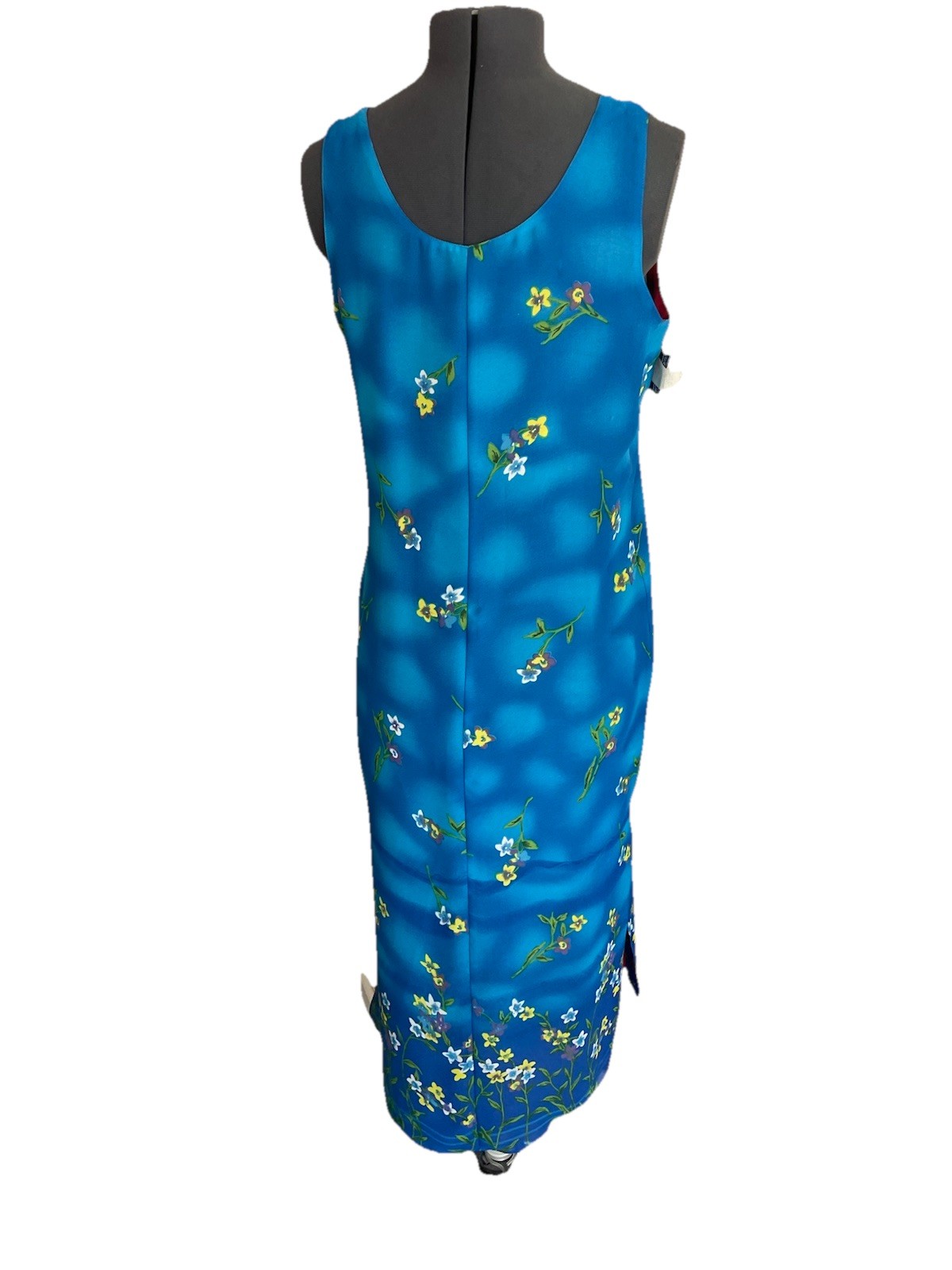 Vintage Impressions of California Reversible Floral Dress Red Blue Women’s M