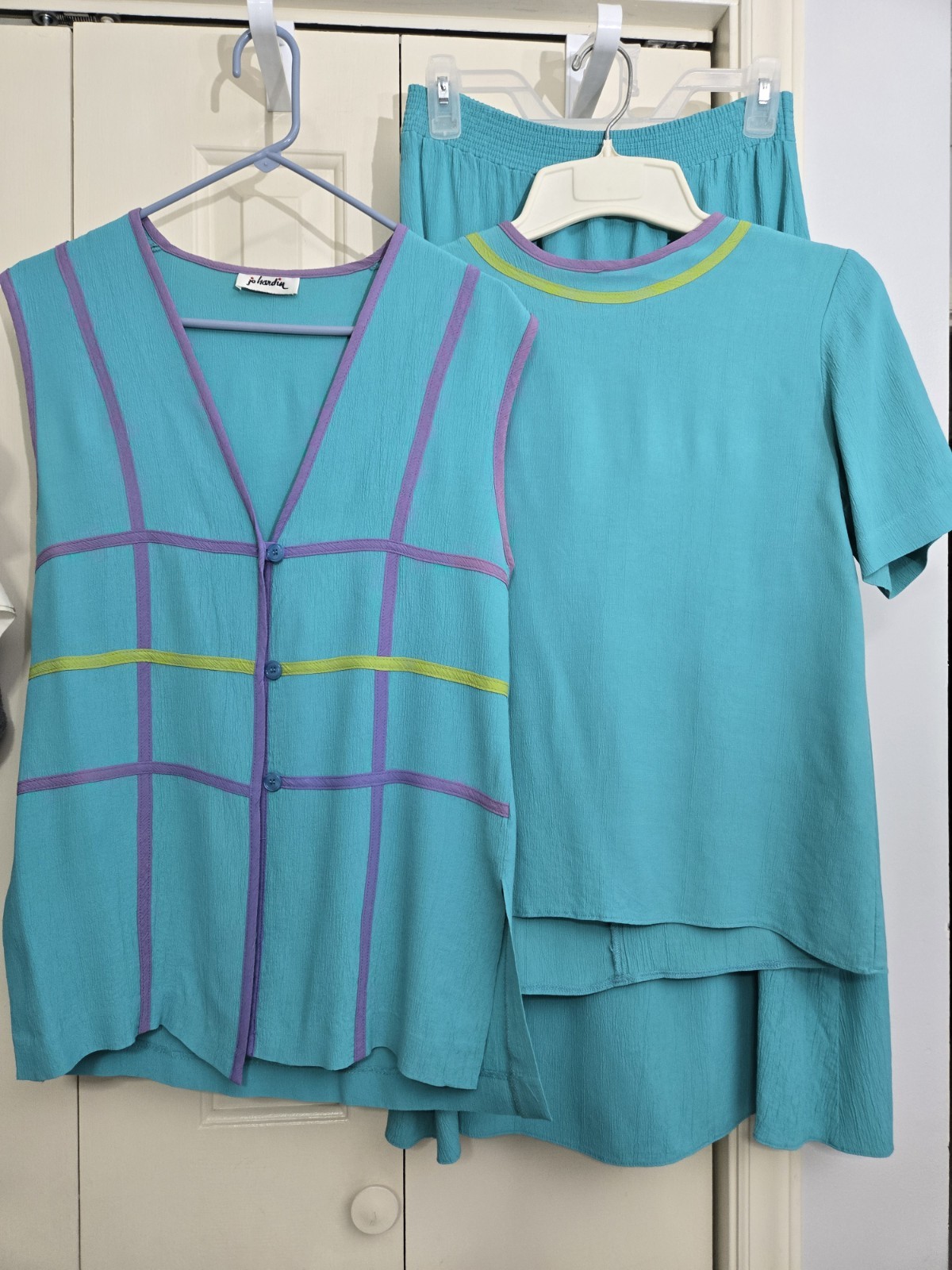Vintage Jo Hardin Originals Women’s 3 Pc. Set Size M Skirt Suit Blouse Vest