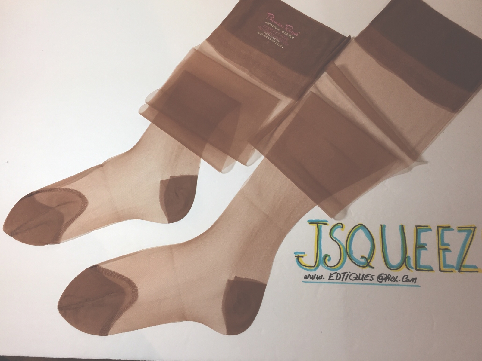 Vintage 6 Pair All Nylon Stockings 9” X 33” 15DEN RHT BEIGE REINFORCED HEEL TOES