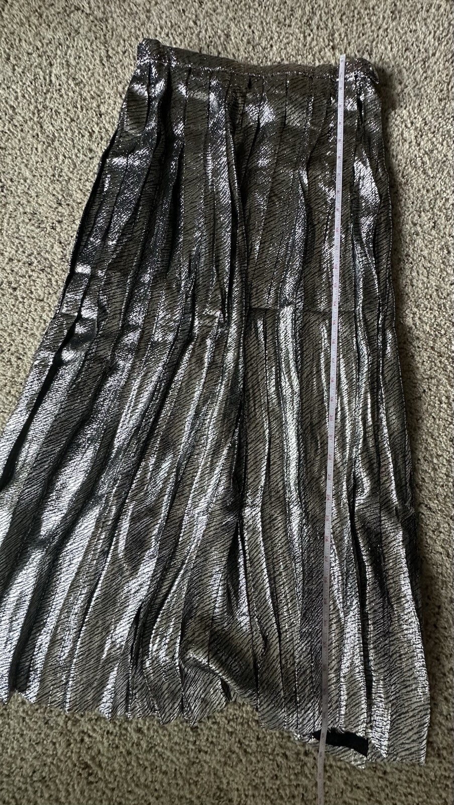 Constance Saunders Richard Warren Vintage Metallic Pleated Skirt Sz 10