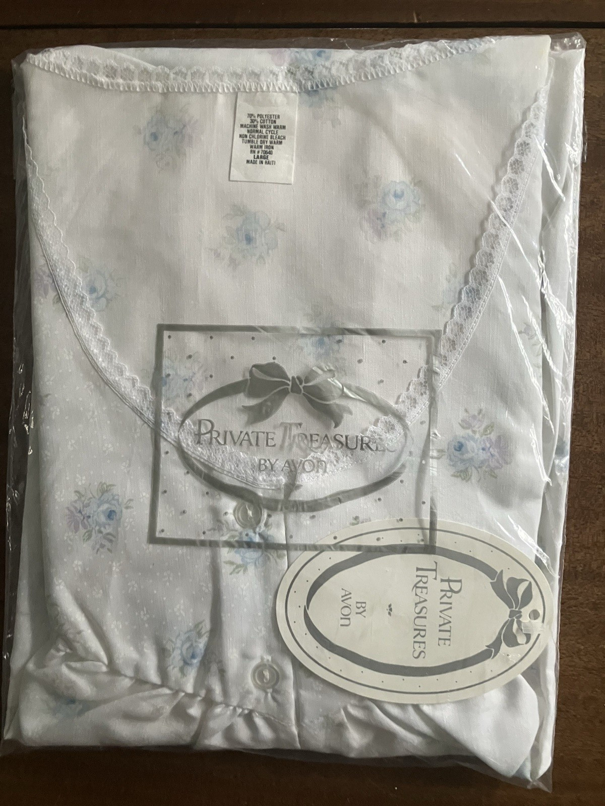 VTG 1960s Avon LINGERIE Lace Private Treasures Nightdress Floral Size Large