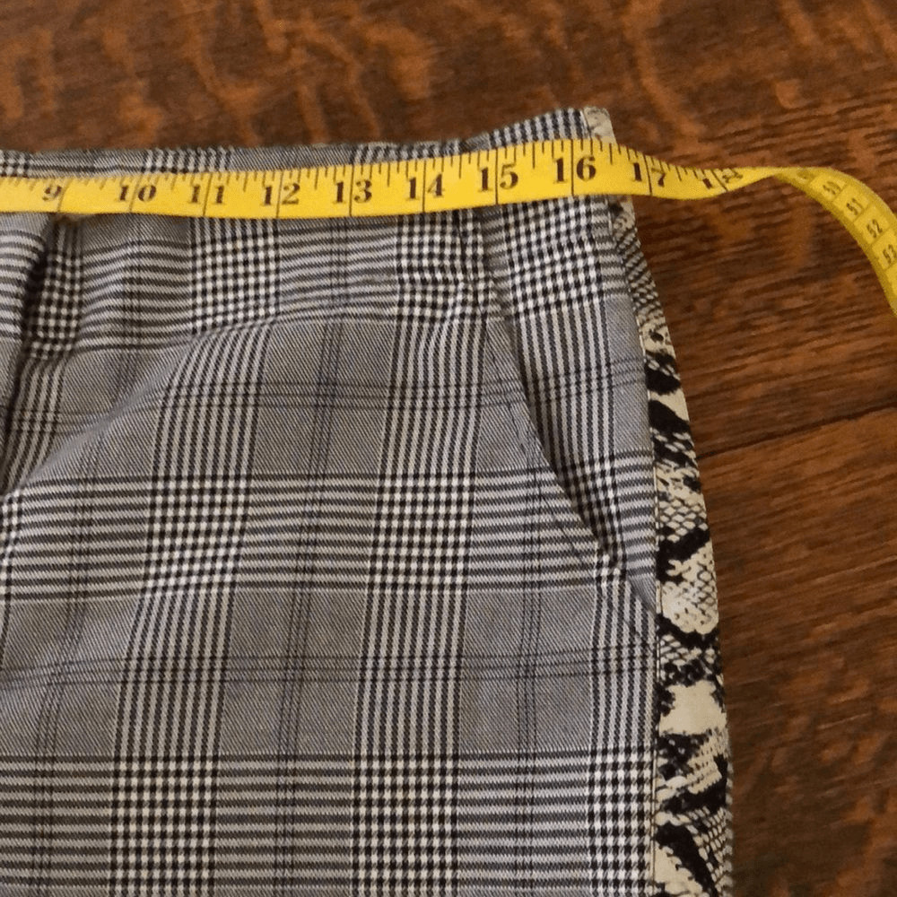 Fever Black & White Houndstooth W/Snakeskin Side Panel Trousers Sz 8 Blokecore