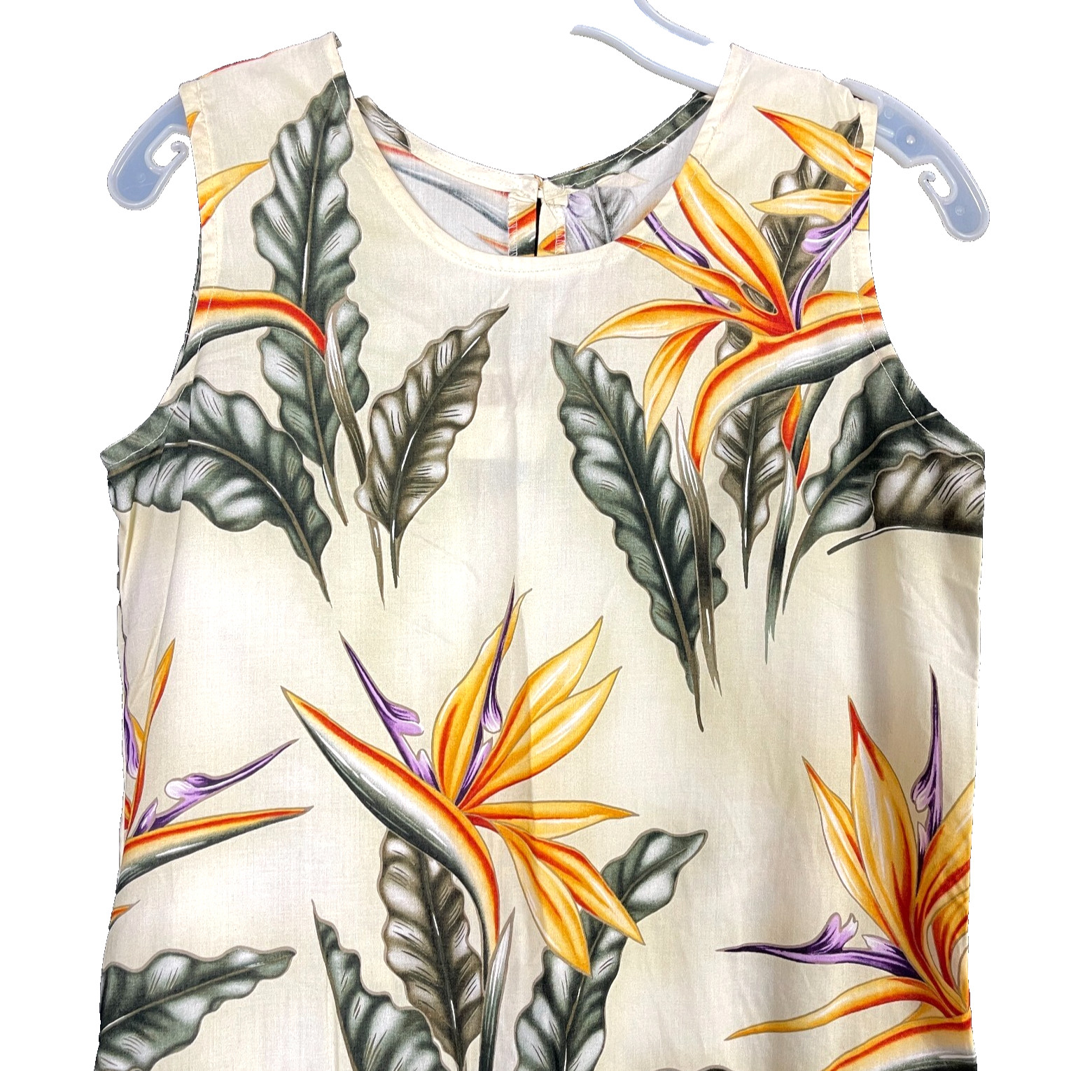 Paradise Found Women’s Vtg Hawaiian Dress Rayon size Small Birds of Paradise