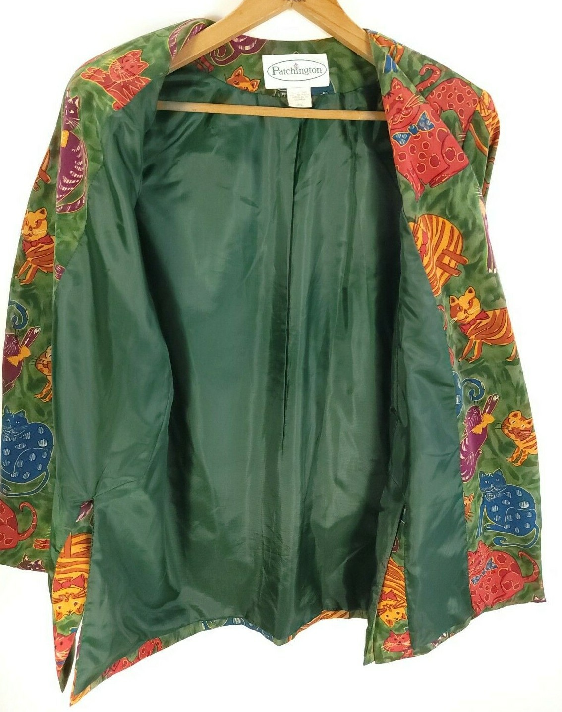 Vintage Patchington Jacket Blazer Women’s Small Multicolor Whimsical Cat Print