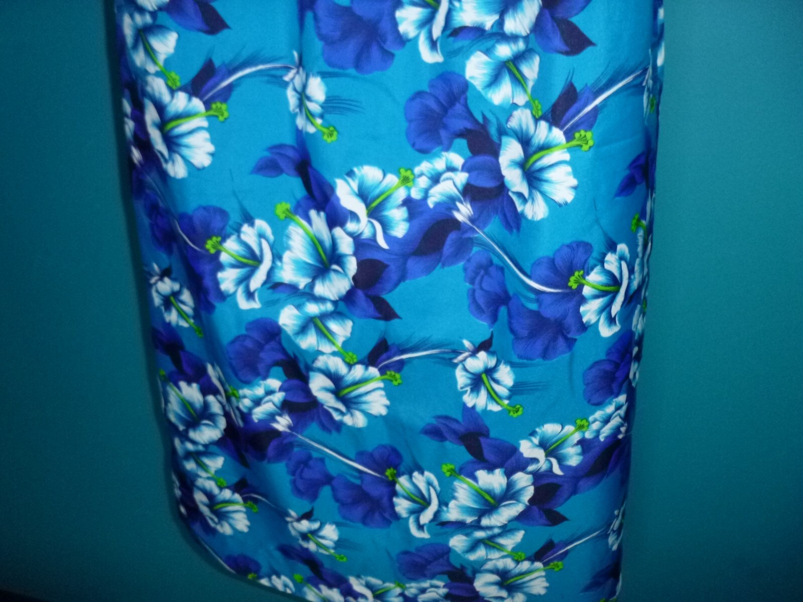 Vtg 60s 70s Ti’a Hawaiian House Dress MuuMuu Blue Aqua Floral Sz S/M