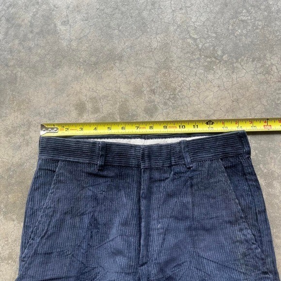 Vintage 70s/80s navy blue corduroy trouser pants Scovill zipper 28″ waist