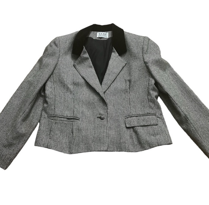 Vintage 1980’s Herringbone Black&White Blazer, Union Made In The USA , Medium