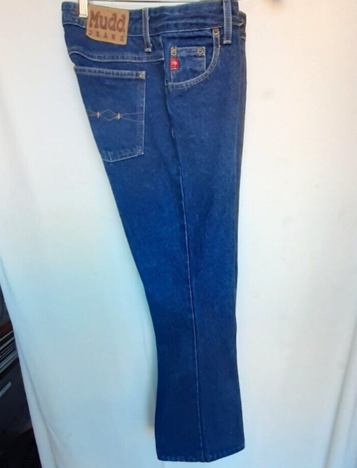 MUDD Jeans Women Size 9 Blue Vintage Low Rise Hip Hugger Y2K Bell Flare Leg NEW