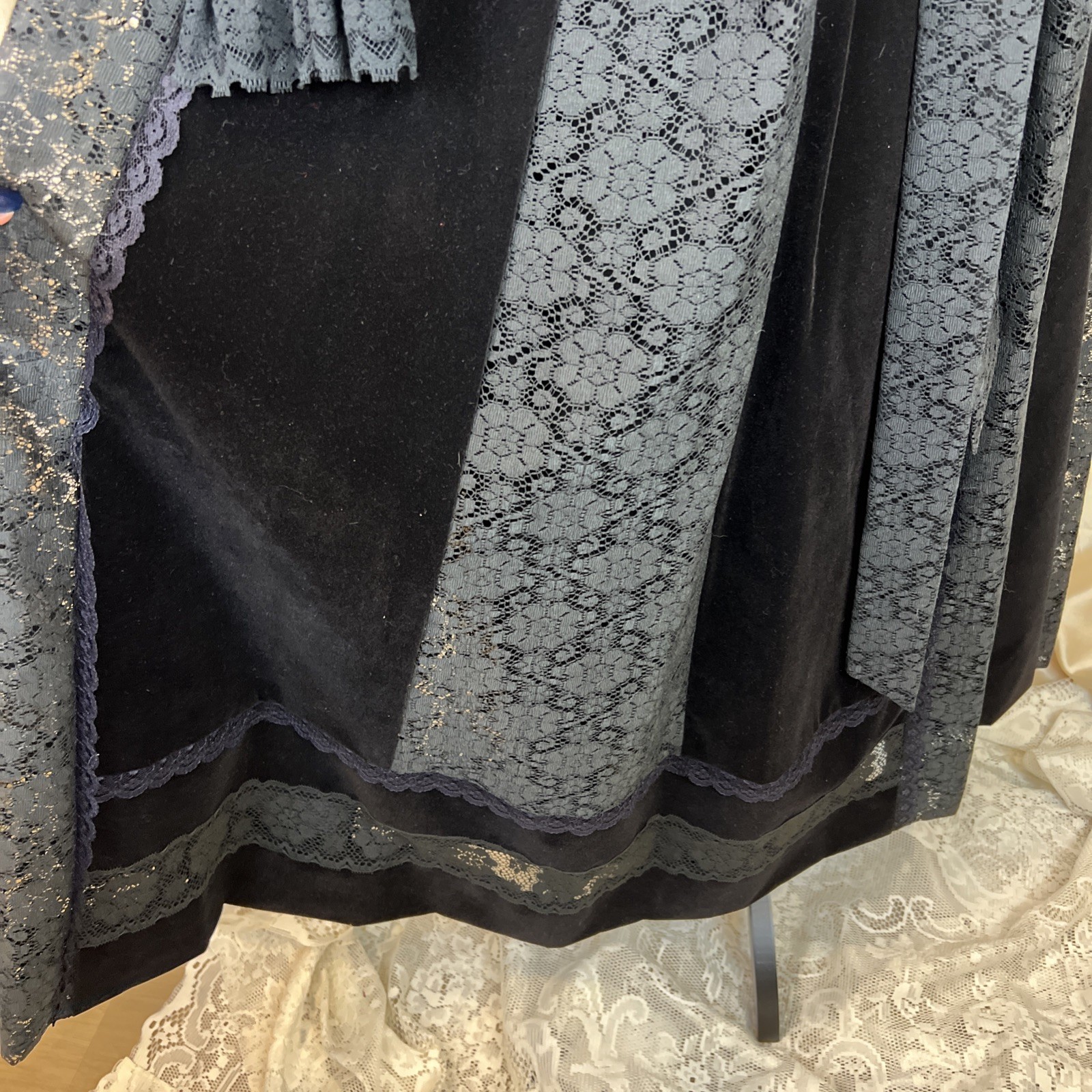 Carefree Fashions Scottsdale AZ Costume Maxi Velvet Skirt & Blouse Lace Black