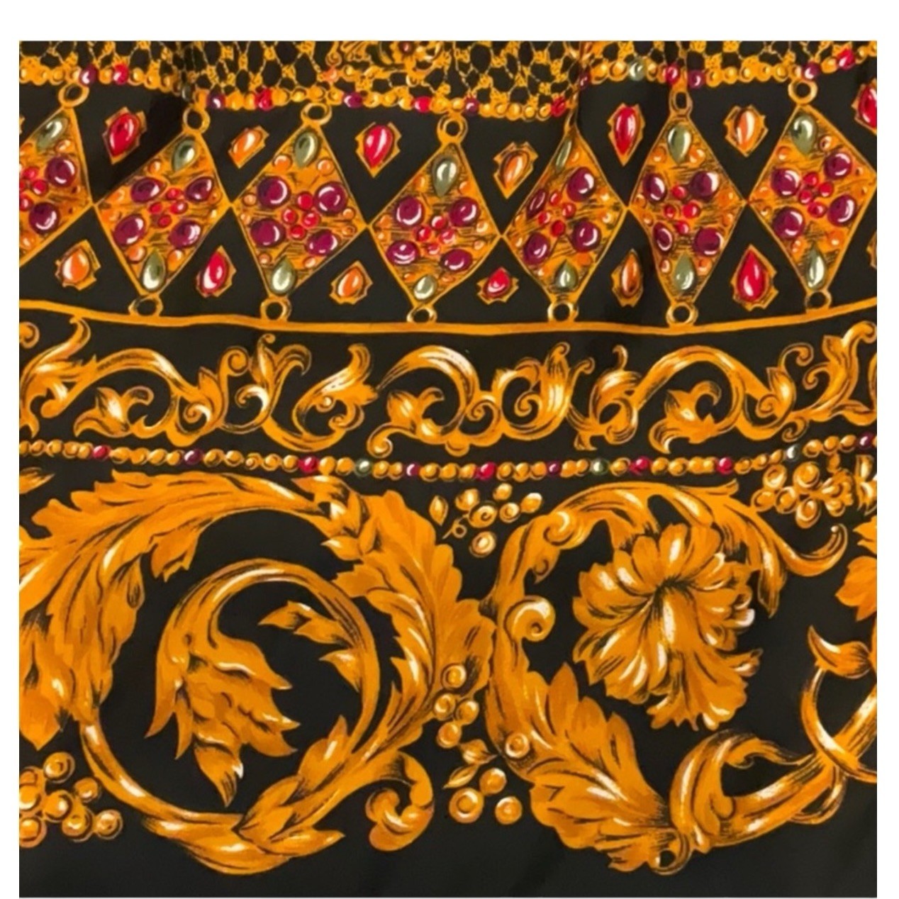 Touche L. A. Women’s Vintage Black Printed Midi Pleated Skirt Plus Size Medium.