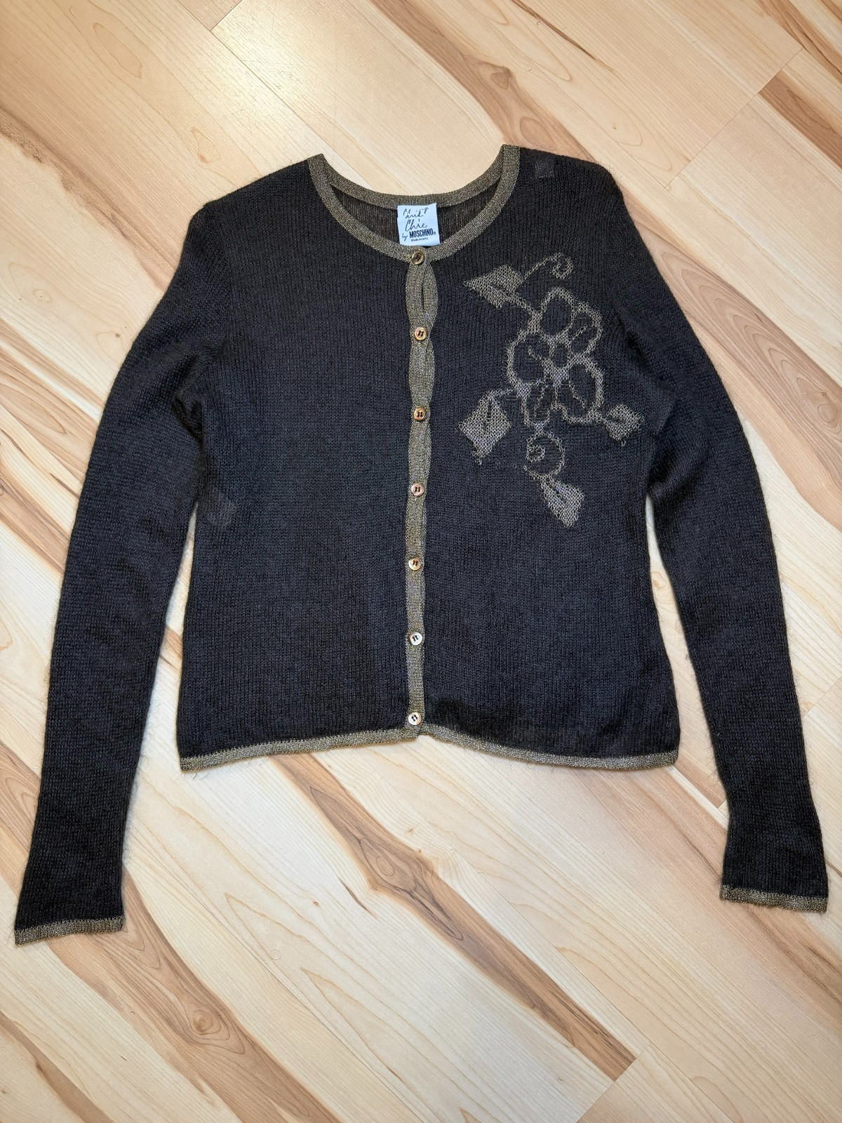 Vintage Moschino Cheap and Chic Mohair Cardigan Women’s 46 Made in Italy