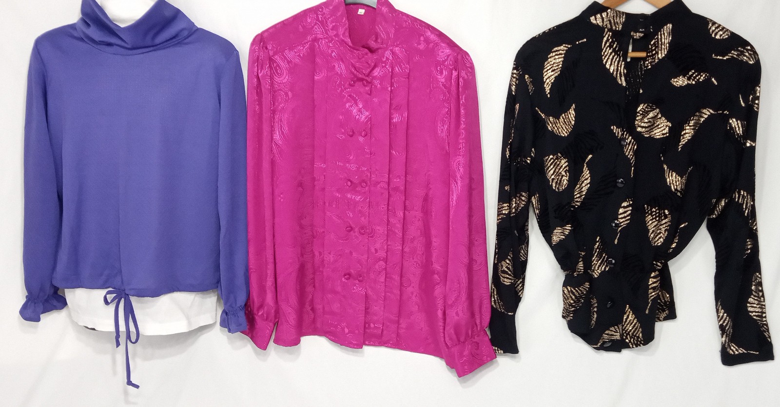 Vintage 1980’s French Boutique Women’s Shirt blouse tops Lot of 3