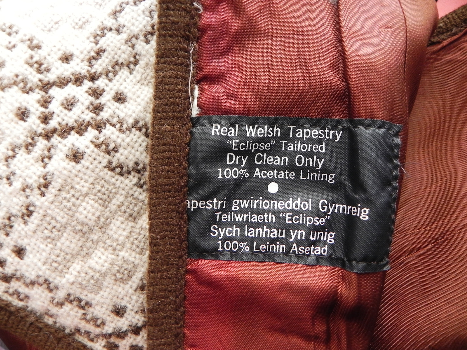 Vtg Welsh Woollens Vest Jacket Woven in Wales Tapestry Metal Buckle Size XS