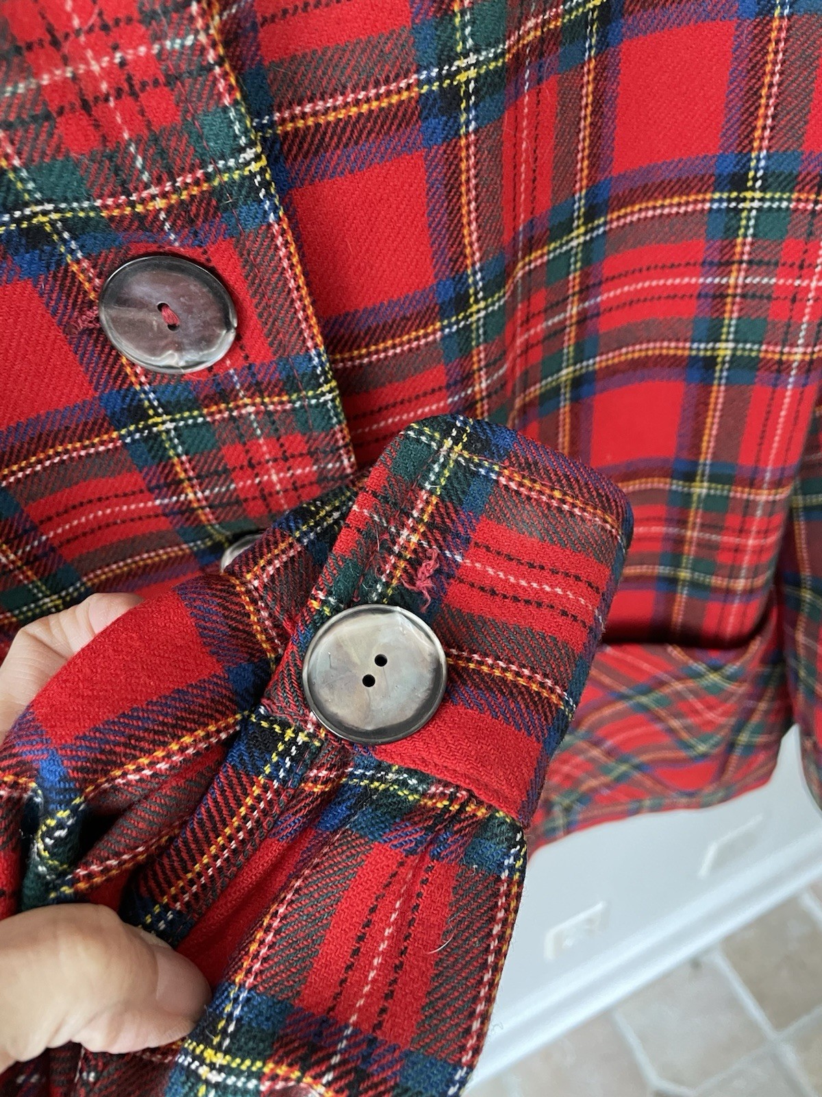VTG 60s PENDLETON Jacket Shirt Shacket Women L 16 Wool 49er Red Tartan Plaid