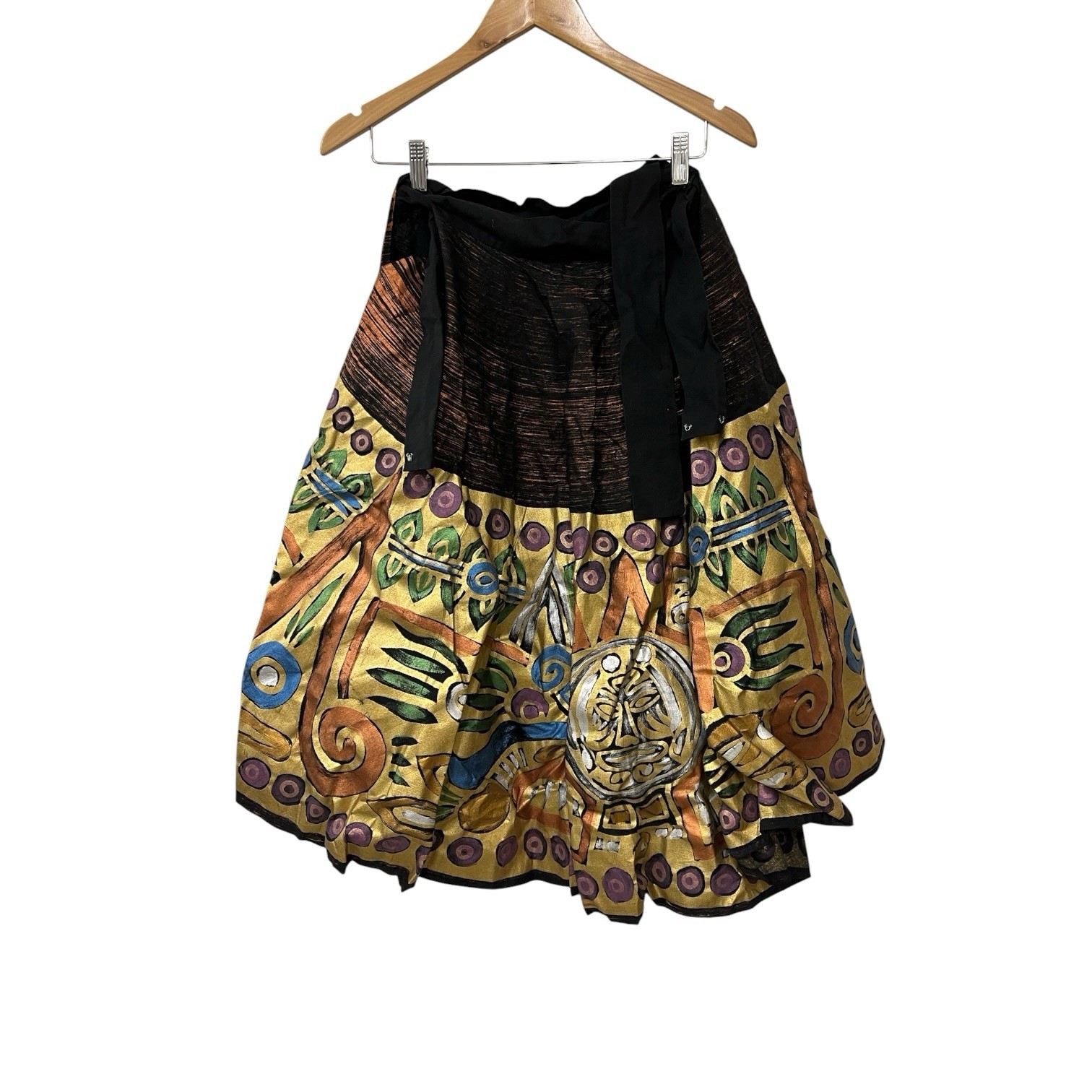 Vintage 50s Mexican Circle Hand Painted Skirt