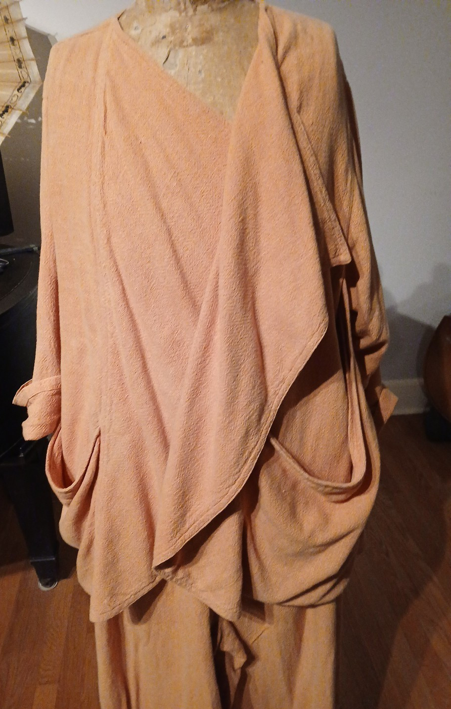 Vtg 1990s Sangam Imports Pumpkin Culotte-Skirt & Chic Jacket India S/L