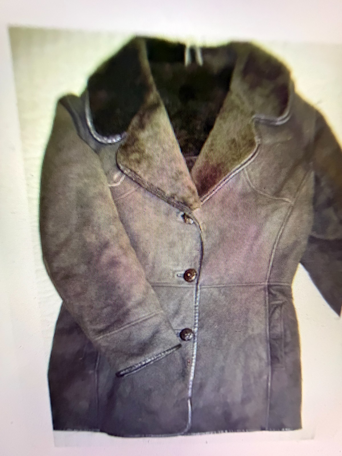 100% SHEEPSKIN SHEARLING GENUINE SUEDE LEATHER COAT BROWN SIZE L HARDLY WORN