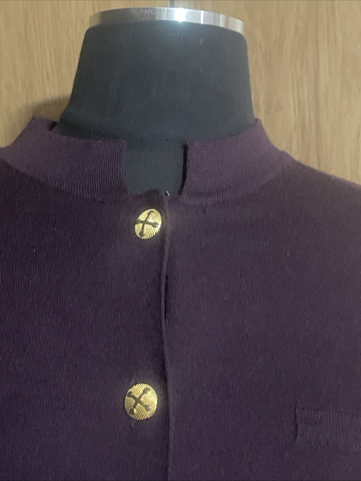 Liz Claiborne Sweater Dress Teal Knit Gold Buttons Office Burgundy Sz M VTG 80s