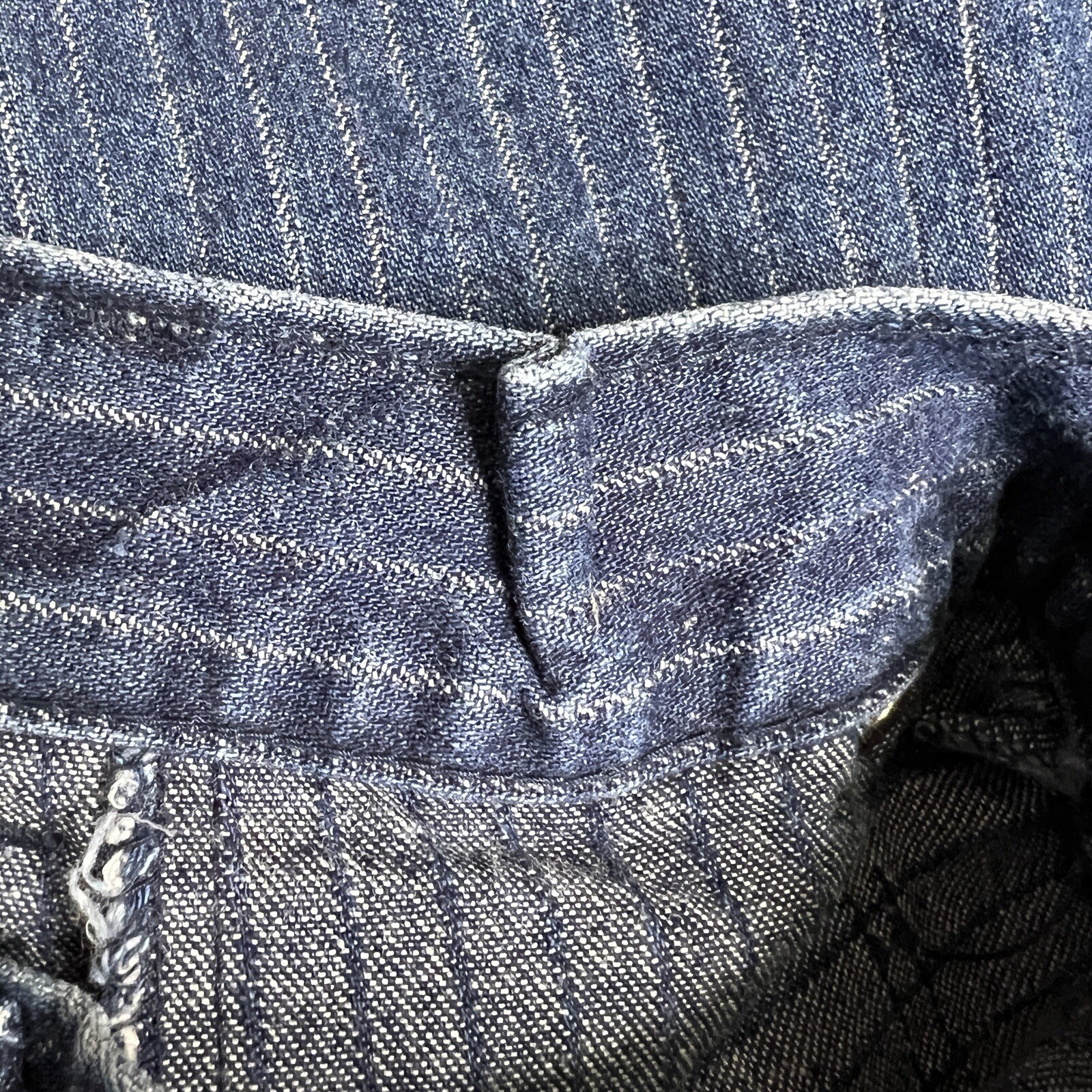 Vintage Hunters Glen Pleated Striped Denim Skirt 29 x 26 Blue Japan 100% Cotton