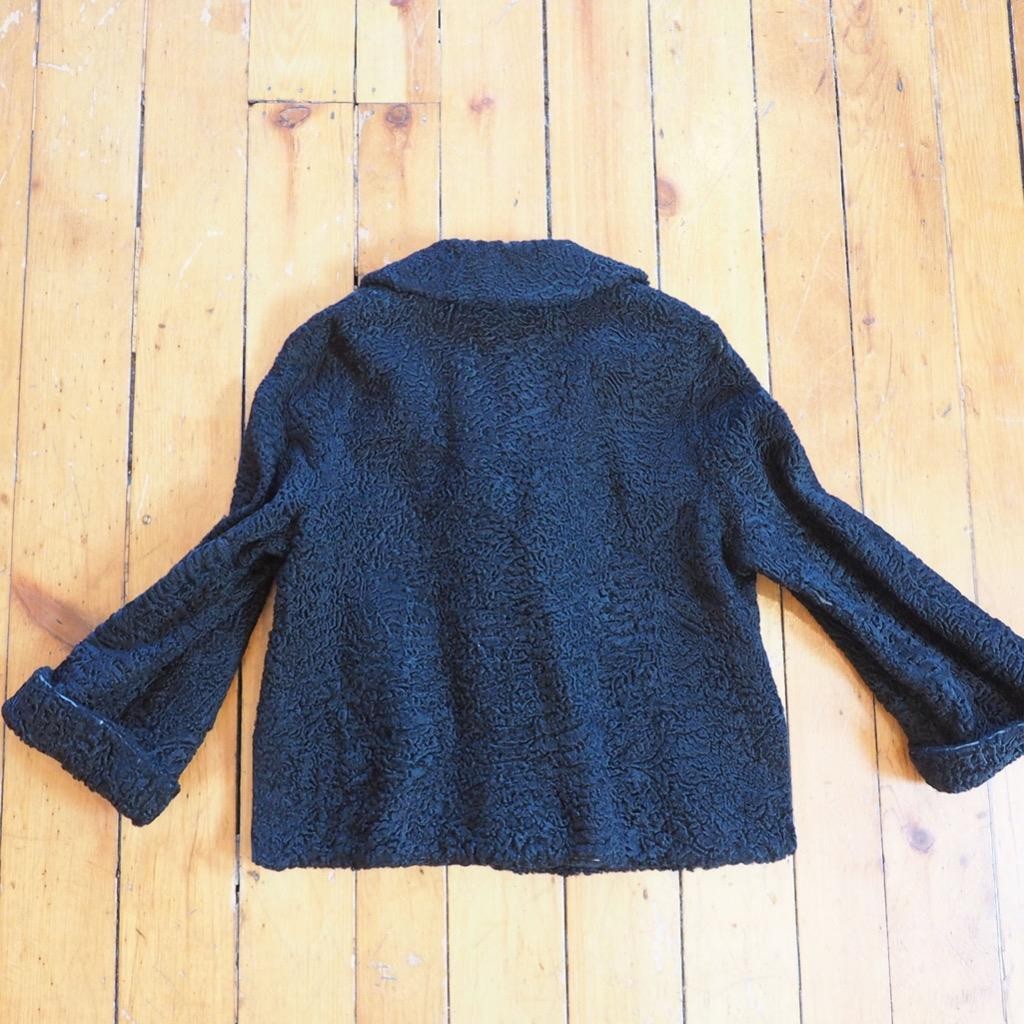 Joseph Horne Co.Curly Lamb Wool 1950s-60s Cropped Coat