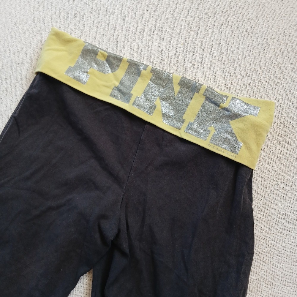PINK ’10 cotton foldover waistband legging pants y2k yoga vintage foil small