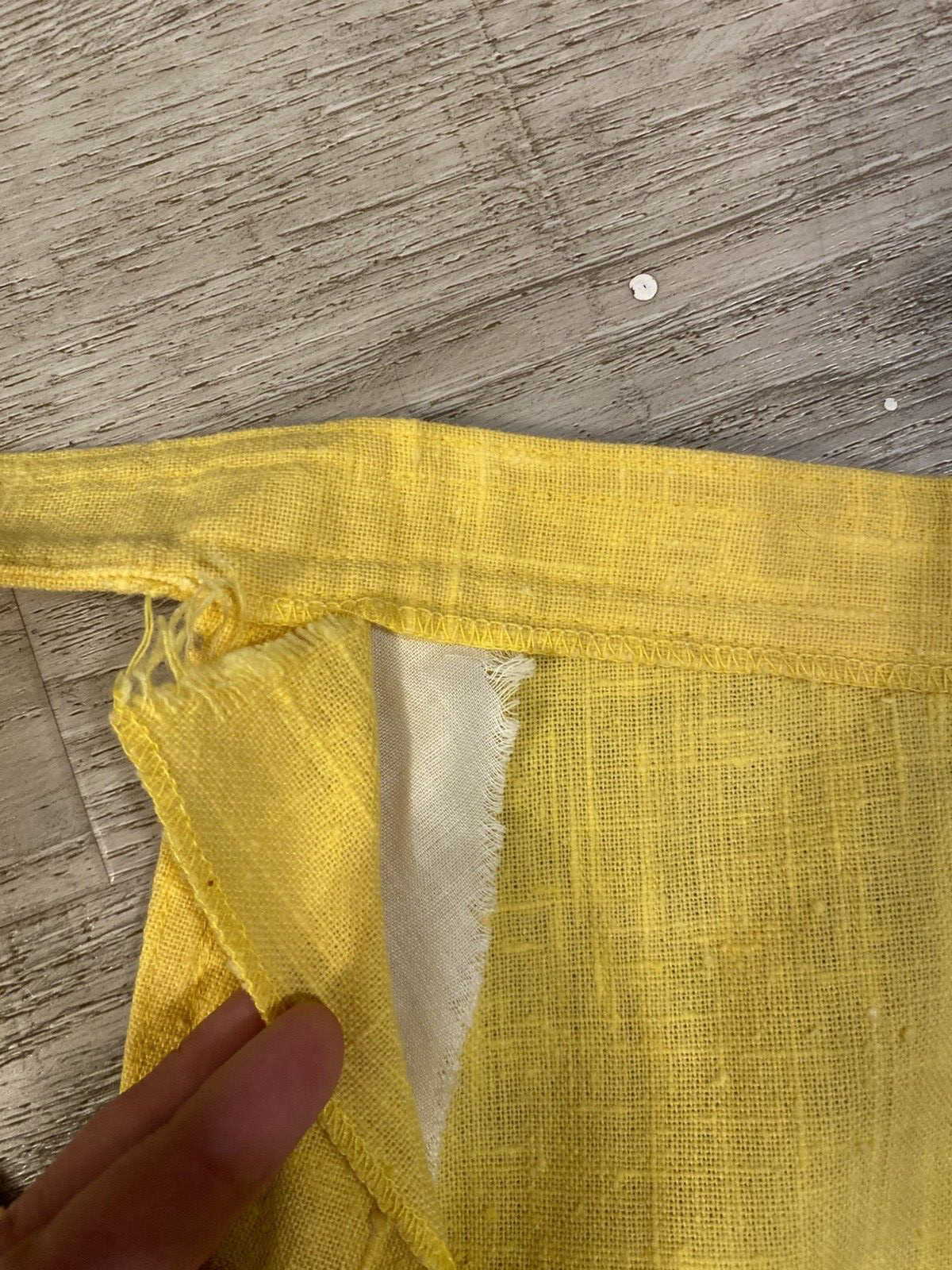Vintage 70s Yellow Apron Wrap Skirt Young Traditions XS Or One Size Pockets