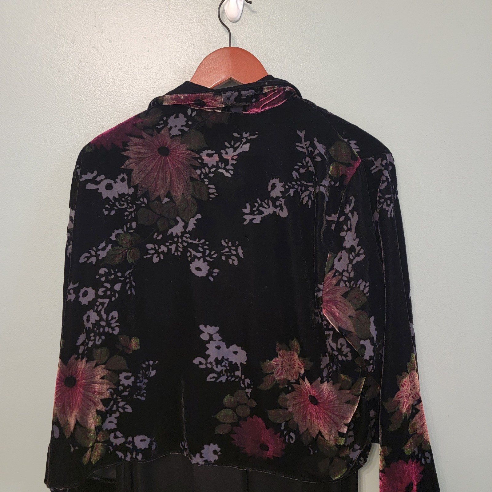 Vintage Carol Anderson Velvet Floral Black Dress with Jacket Size Large Petite