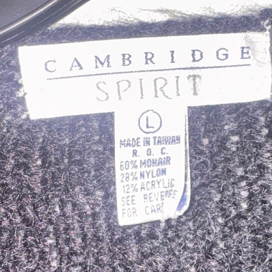 Vintage Cambridge Spirit Mohair Sweater Paisley Skirt Set Blk Teal Magenta L/14