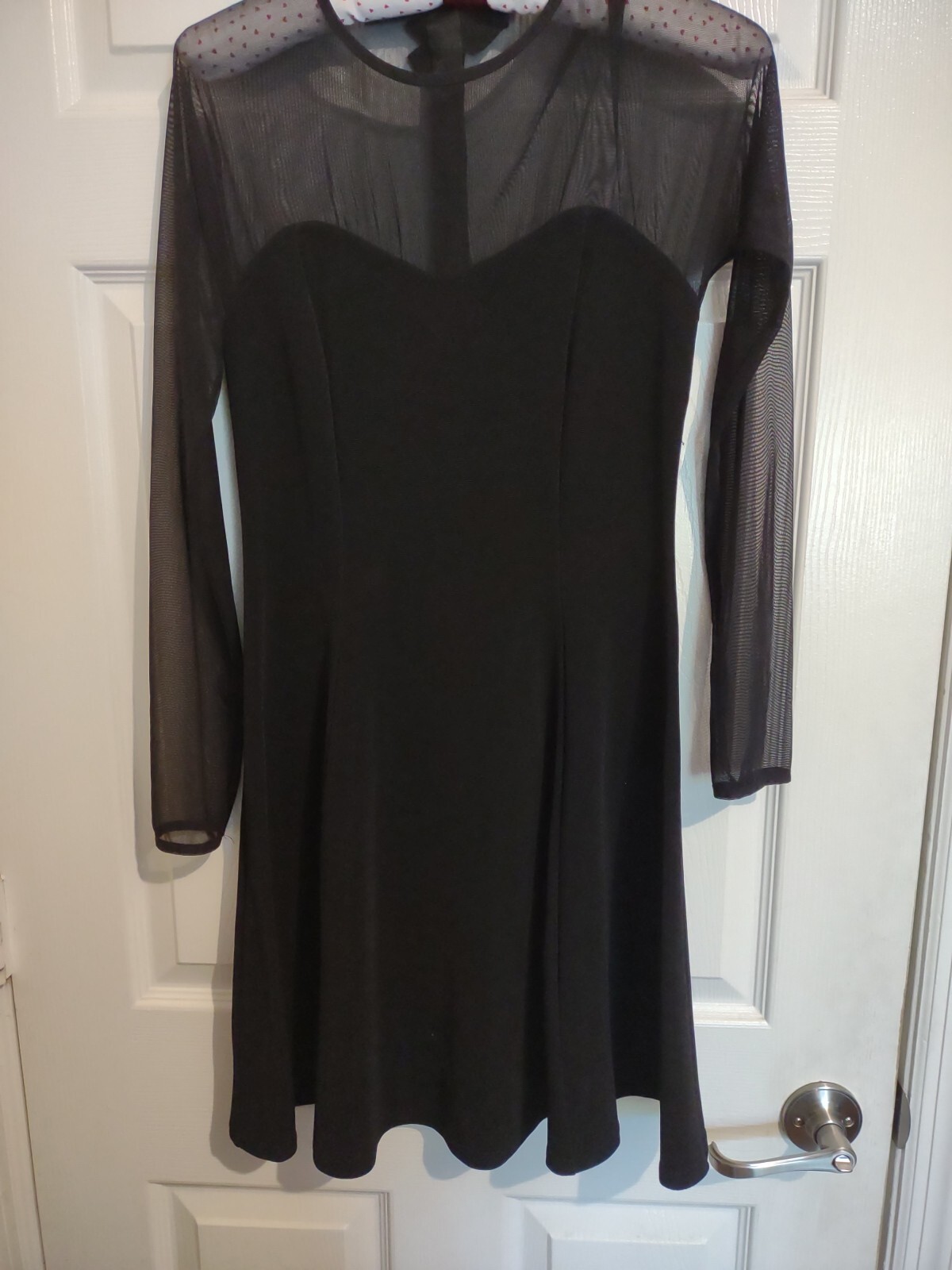 CDC Evening Vintage 90 Little Black Dress Mesh And Velvet Swing 6