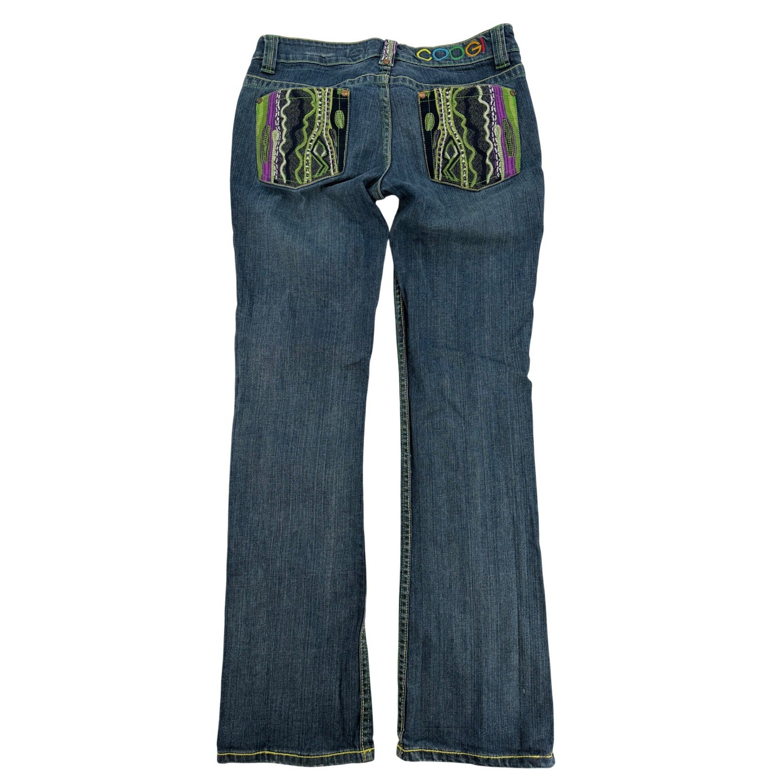 Vintage Coogi Embroidered Y2K Flare Jeans McBling Low Rise 33.5(9/10)
