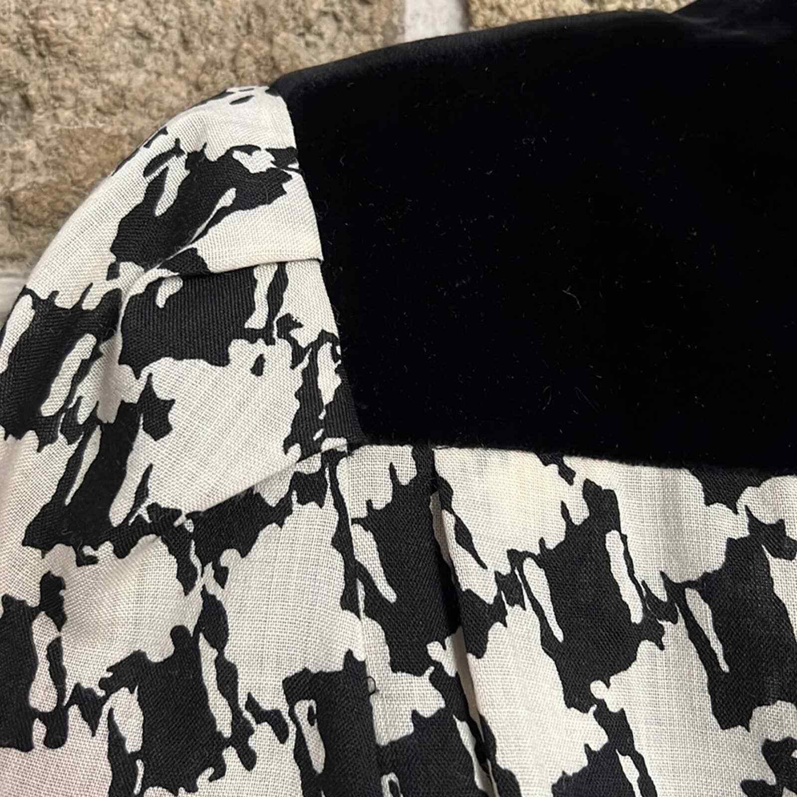 Vintage Celine Paris 80’s Houndstooth Puff Sleeve Dress Classic Designer