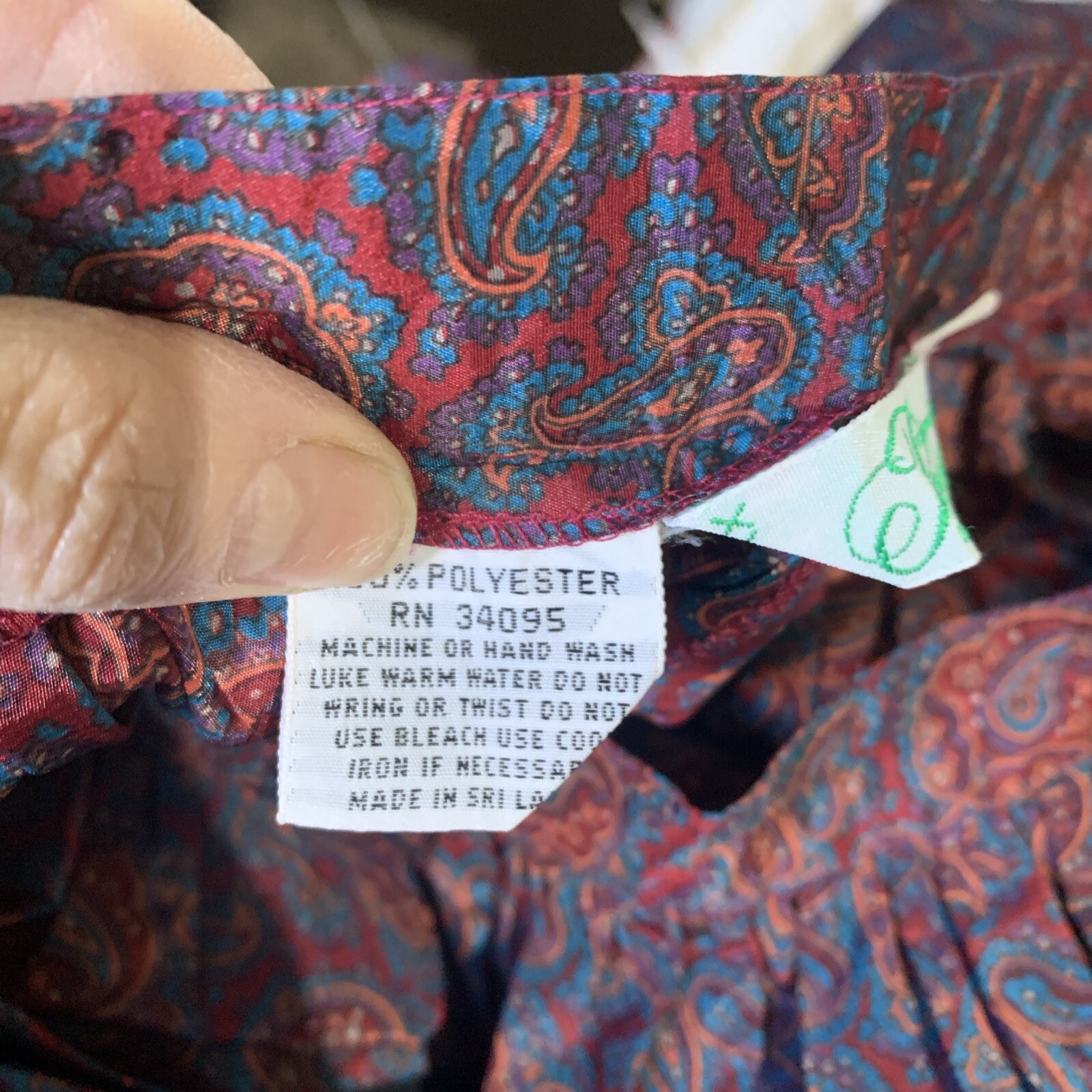 VINTAGE PRESTIGE OF BOSTON PAISLEY POLYESTER MIDI SKIRT BOHO CHIC HIPPIE Sz 10