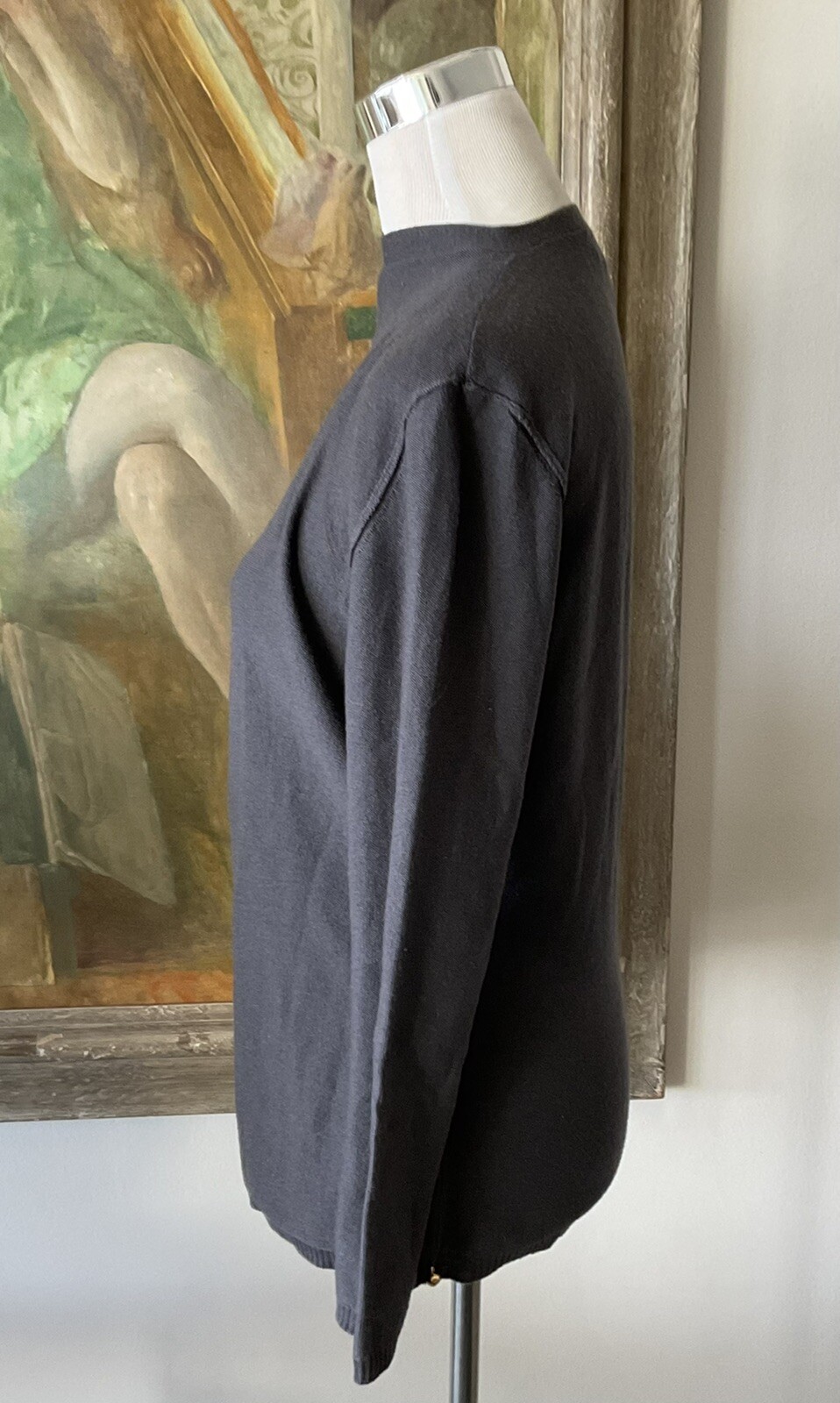 Vintage SONIA RYKIEL Paris Wool Cashmere Grey Cardigan w/ Ties SZ 38 Small