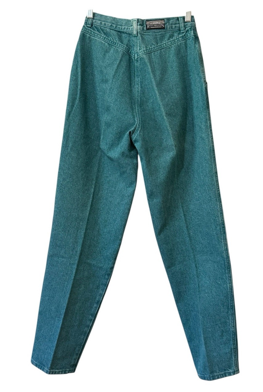 Rocky Mountain Jeans Teal Bareback Women 9/10 Vintage Mom Jeans Western Cowgirl