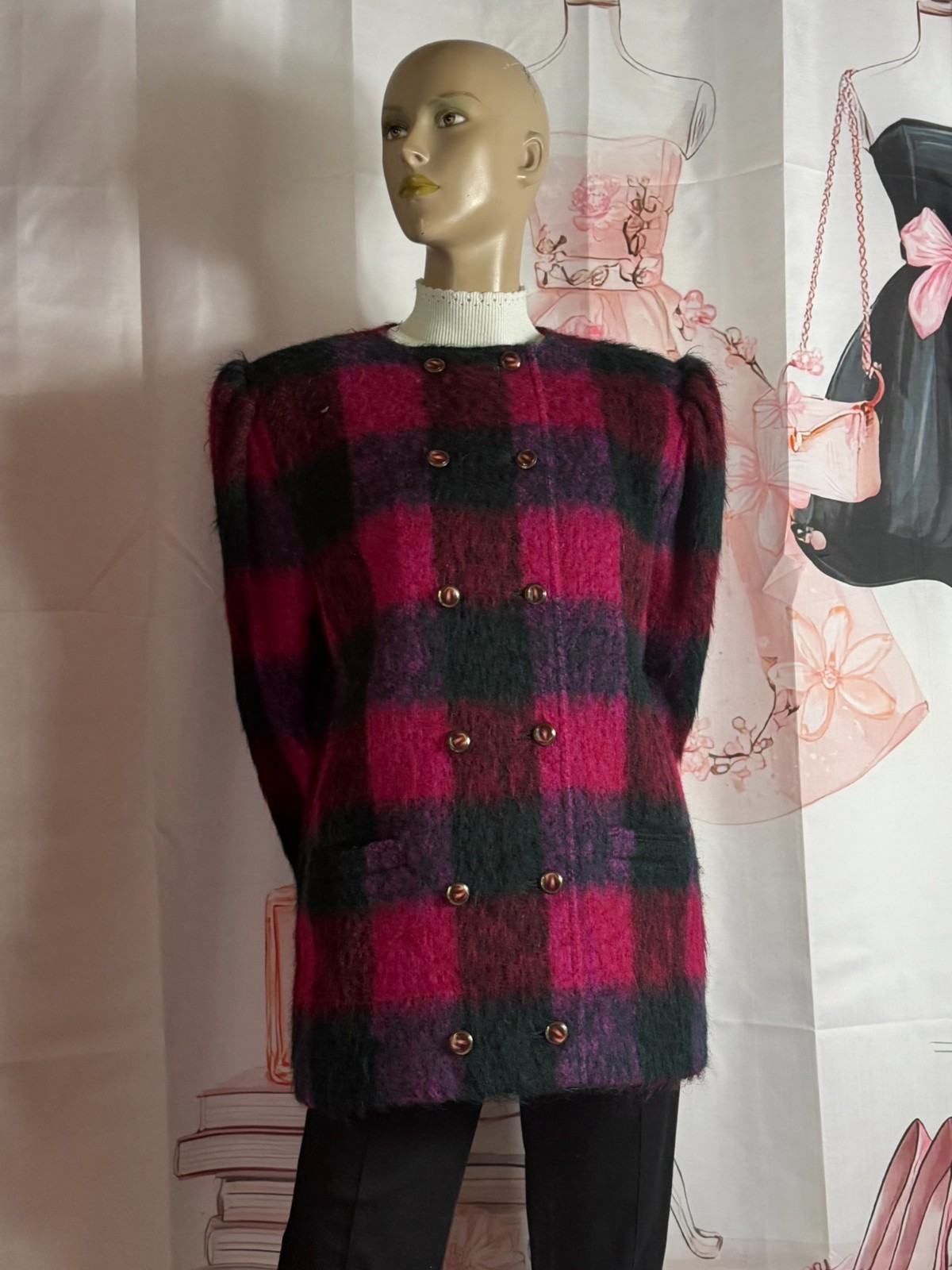 Mohair Jacket Ungaro Solo Donna 80s 40 42 Made In Italy Designer Vintage