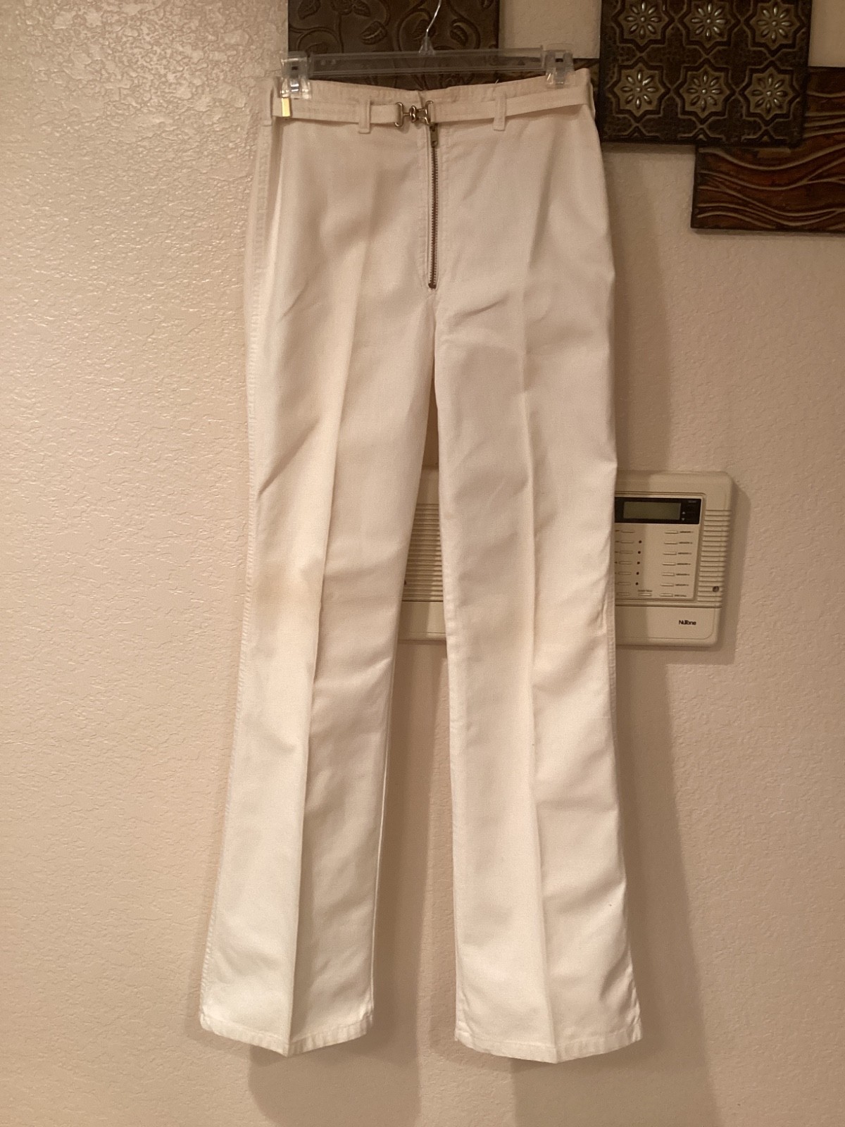 Vtg 70’s Rag City Blues Los Angeles Flare Jeans Zipper Front Belt 29”Wx32”L Sz.8