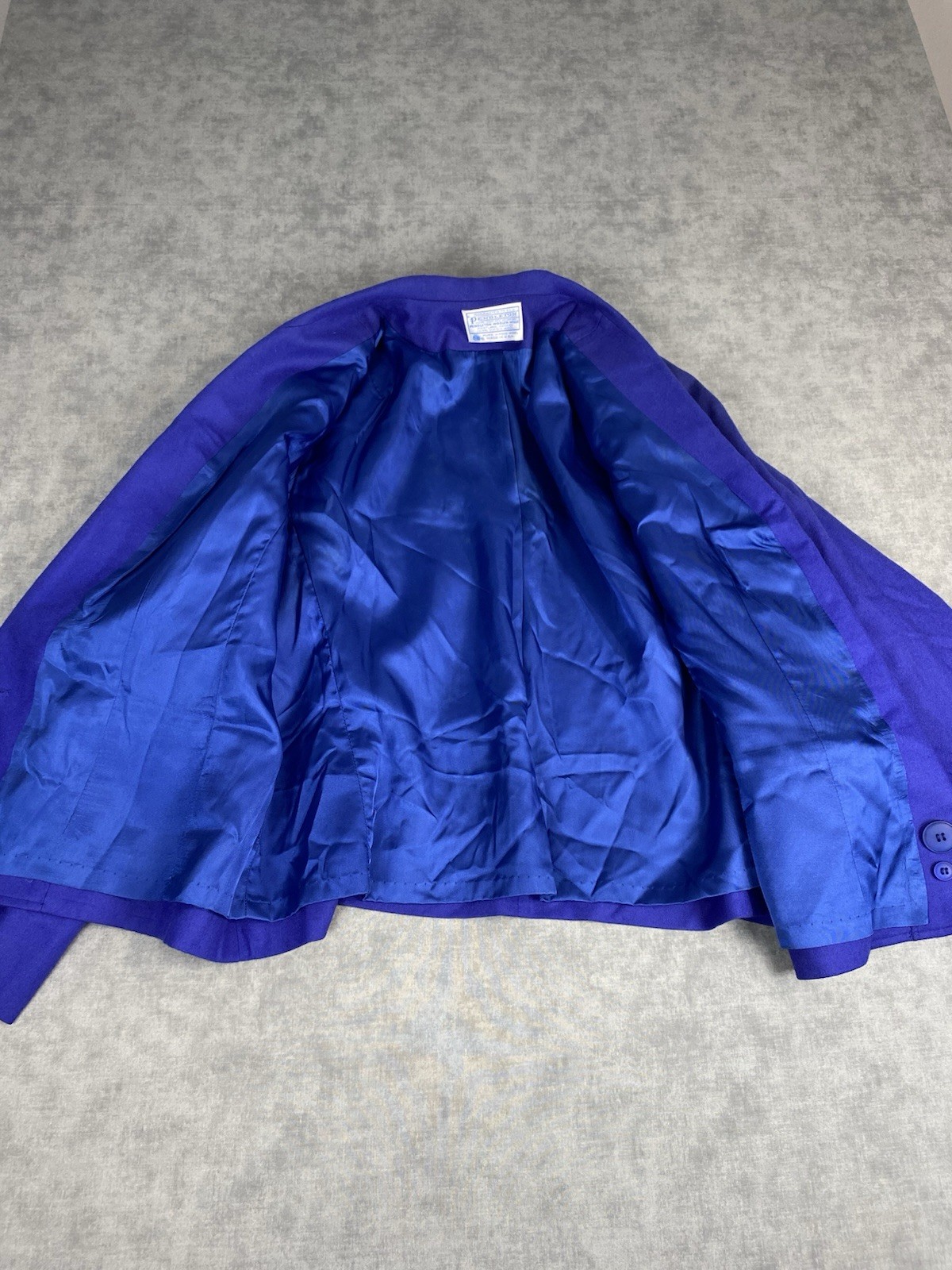 Pendleton Womens Blazer 20W Blue Virgin Wool USA One Button Jacket