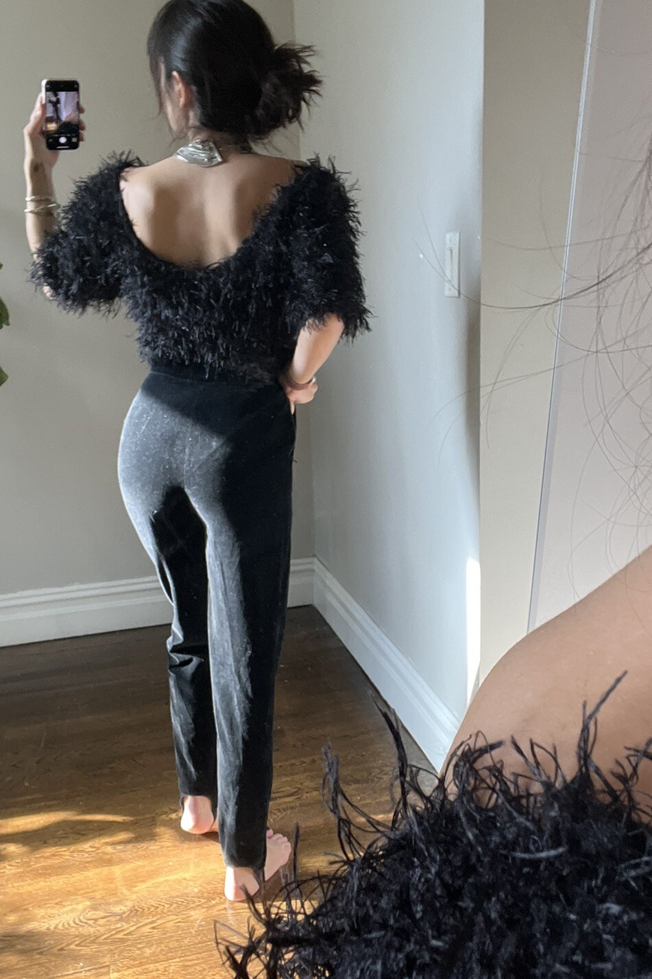 Vintage 90s Byblos Velvet Stirrup Pants Made in Italy Luxury Pret-a-porter