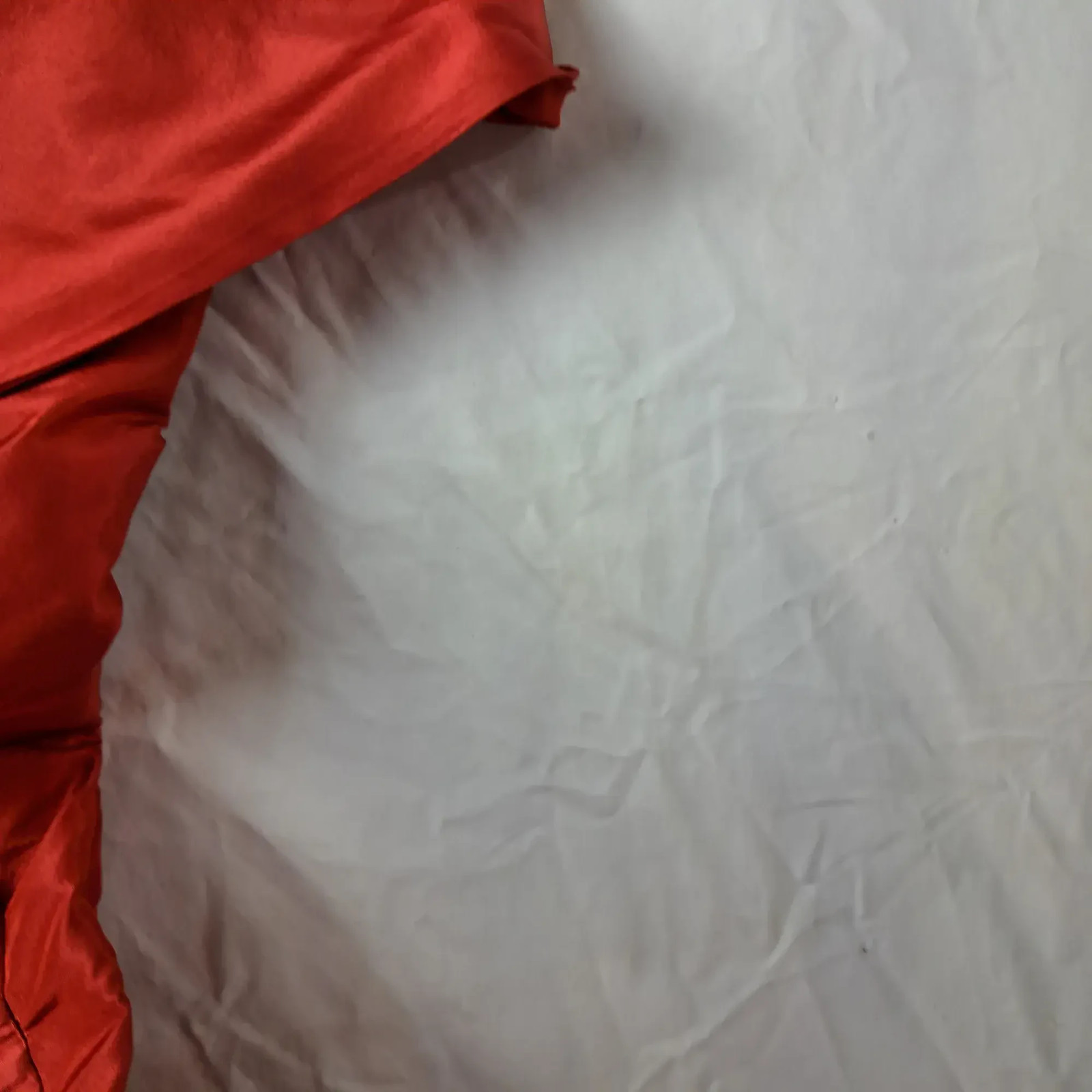Crystal Room Vintage Red Satin Fit Flare Dress Full Skirt Double Breasted