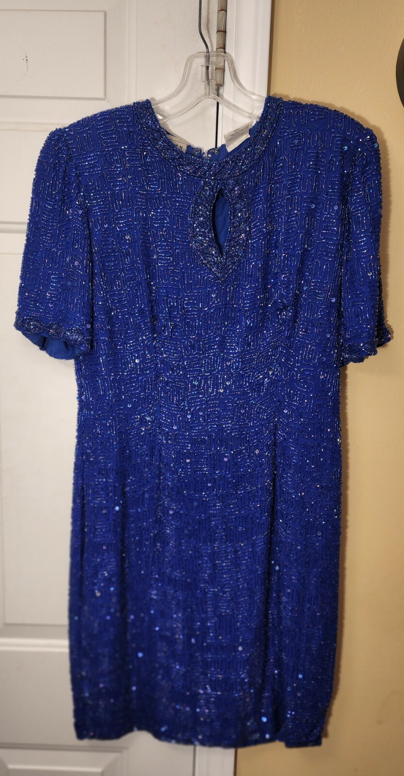 Vintage Stenay Sequin Top Dress Womens Sz 6 Blue