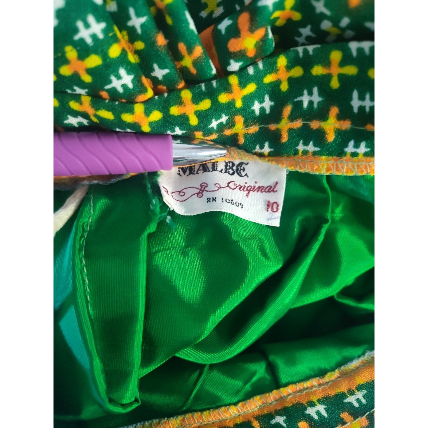 Malbe Originals Vintage Maxi Skirt Size 9/10 Colorful Happy Hippie Festival 70s