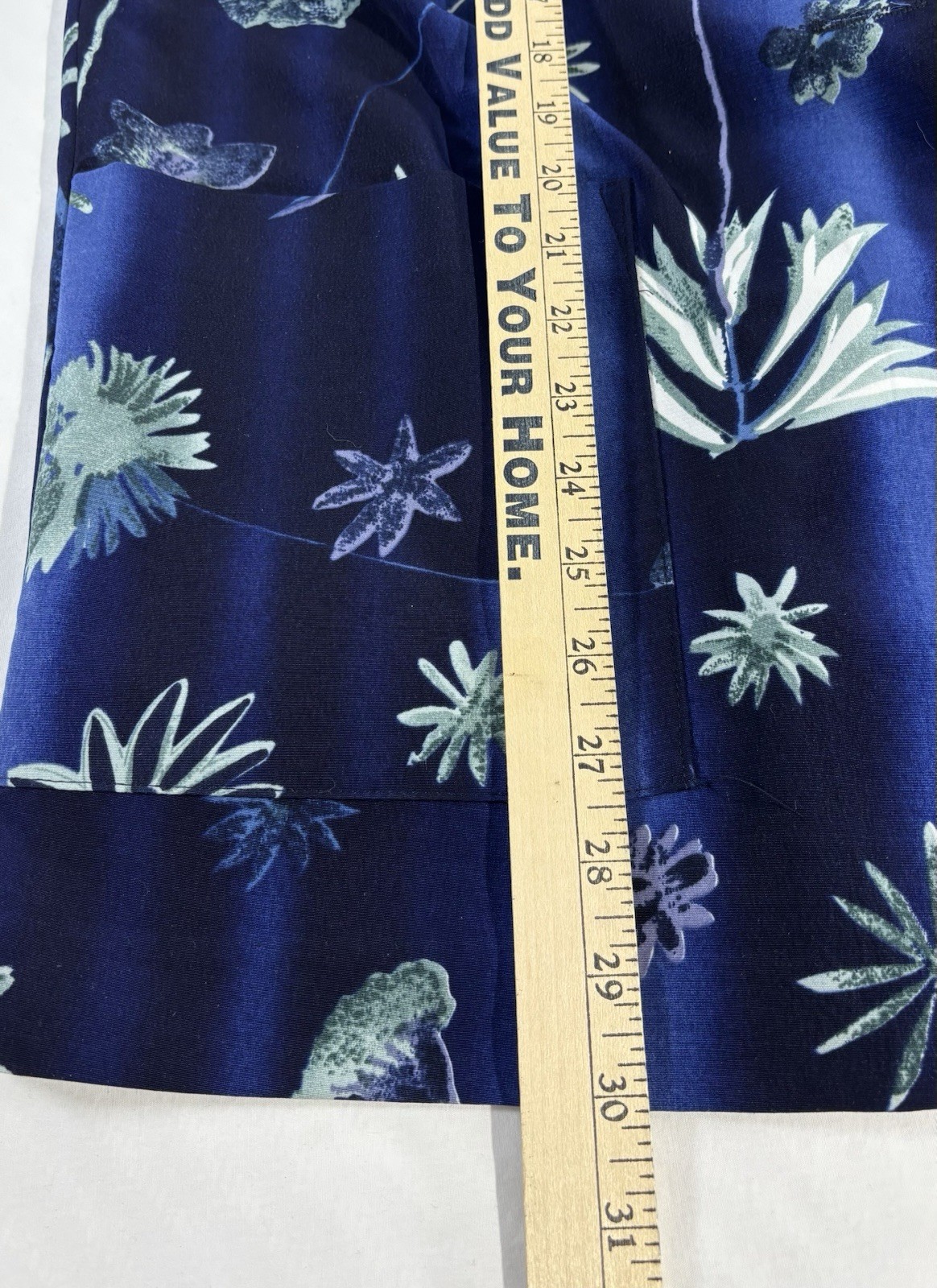 Kensington Square Vintage Dark Blue Floral Satin Blazer