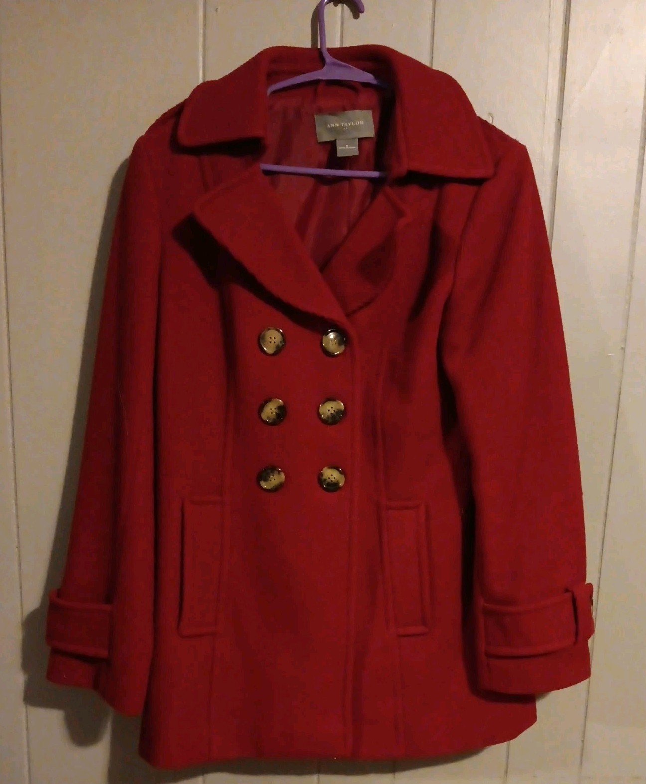Ann Taylor Vtg Dubble Breasted Jacket Med In Red. In Mint Condition!!