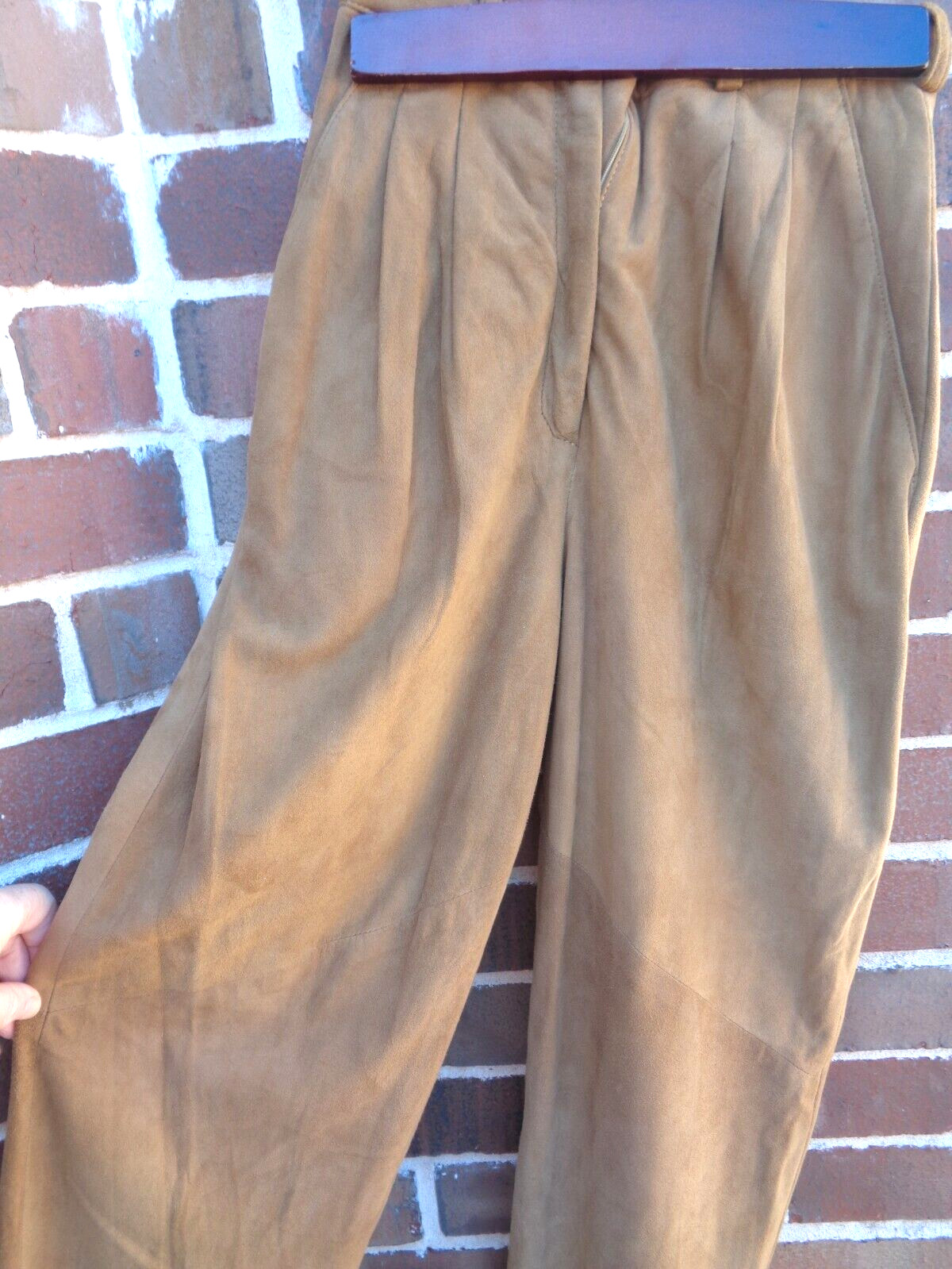 Vintage Vakko Suede Pants Size 6 Made In USA Light Taupe Excellent Condition