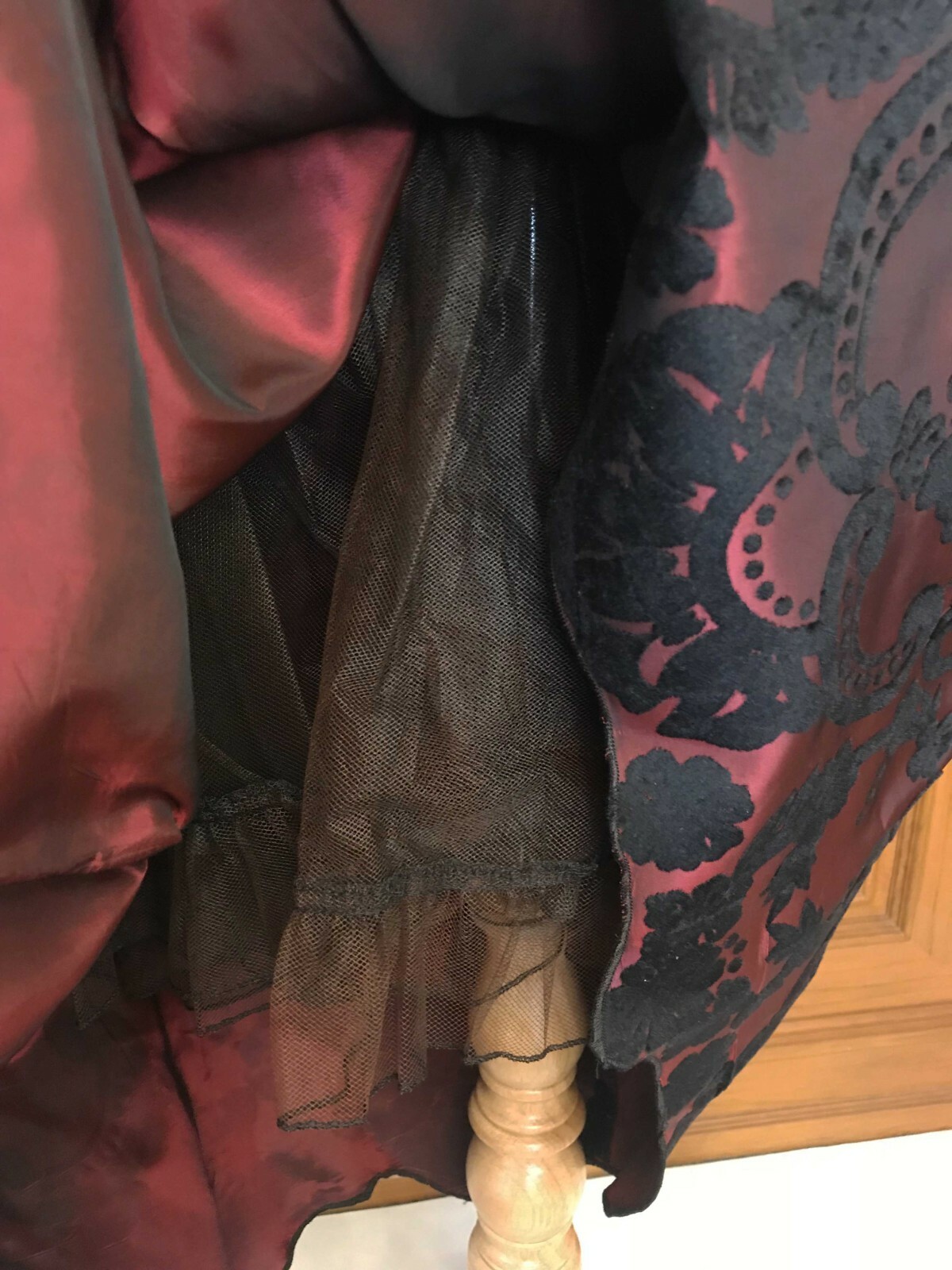 Vintage Scott McClintock Velvet Prom Party Formal Dress Gown Black Red Sz 12 USA