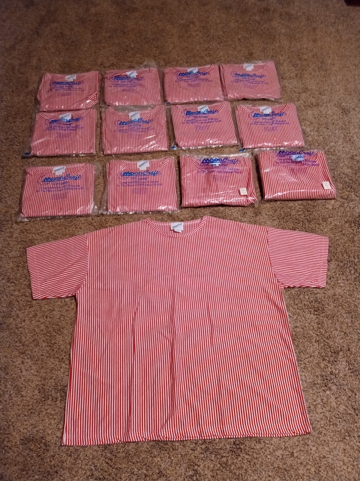 Lot Of 13 Vtg Mooncraft Made In U.S.A. 90s Striped Shirt Women’s SIZE M/L 14-22