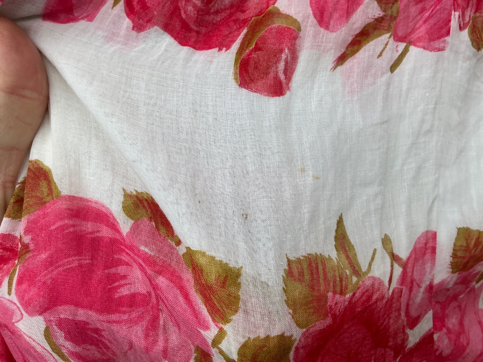 1950s Sleeveless Pink Rose Print Flowy Summer Cotton Vintage Dress Saba Juniors