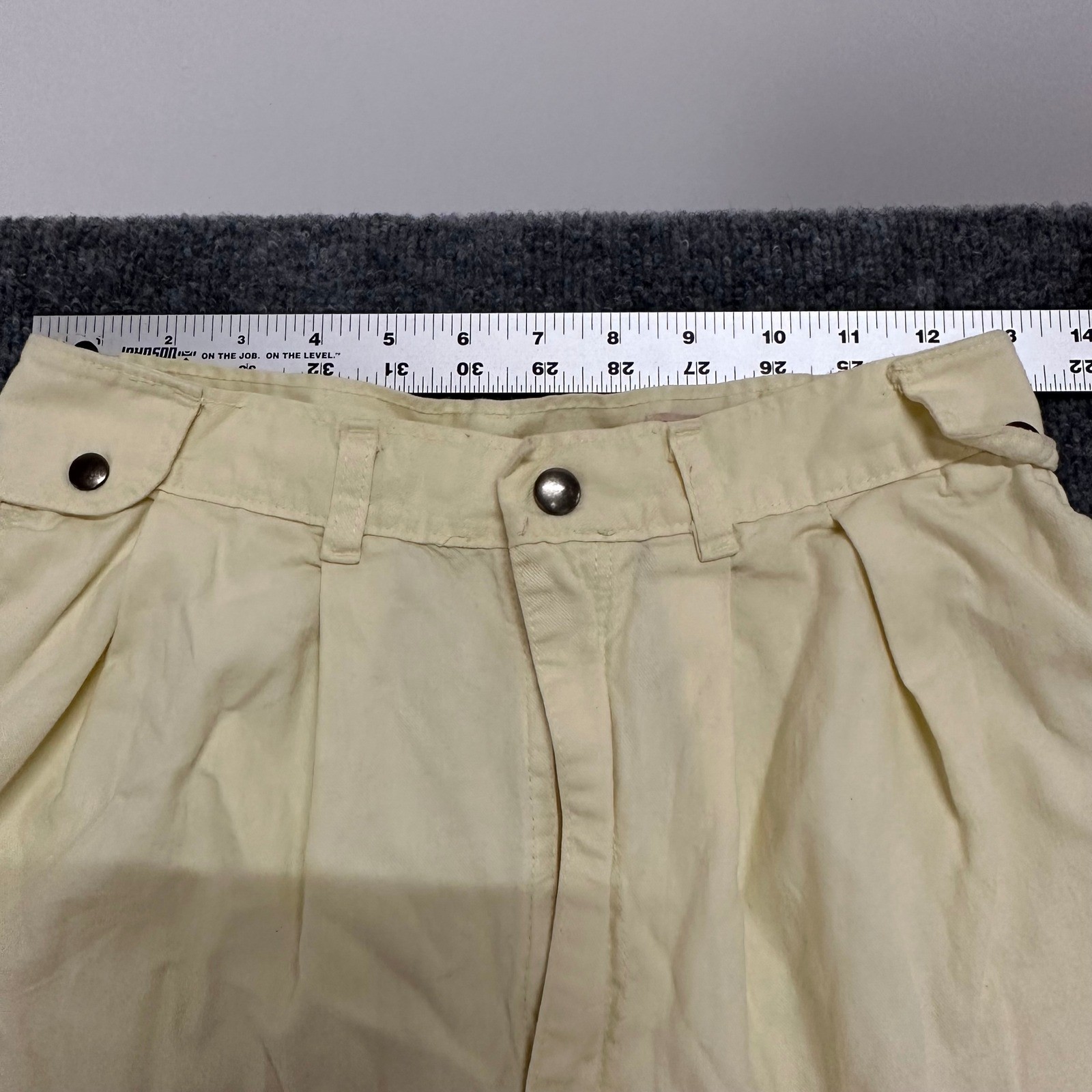 Over The Top Sport Pants Womens Size 26 Yellow Pleated High Waisted Tapered